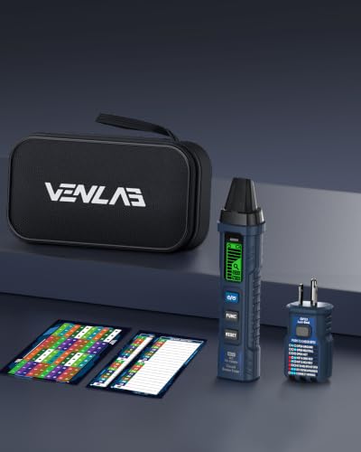 VENLAB Circuit Breaker Finder with LCD Display, GFCI Outlet Tester, 90-130V Electrical Circuit Tracer Tool with NCV Tset & Flashlight, Includes Carrying Case -VCT03 - size: VCT03