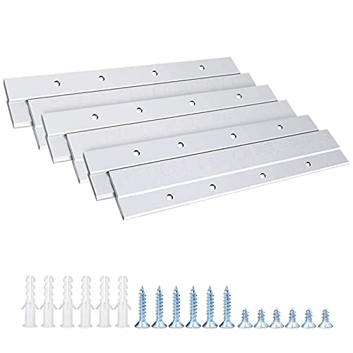 French Cleat Picture Hanger 6 Inches Aluminum Z Hanger Supports 30lbs - Interlocking Wall Mounting Bracket Hardware Kit for Hanging Mirrors, Picture, Shelf, Whiteboard, Art, Frames (6"-6Pairs) - size: 6 Inch-Standard