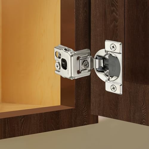 Satin Nickel Cabinet Hinges 1-1/2 Inch Overlay 10 Pack(5 Pairs) | Stainless Steel Build, Soft Close Concealed Hinge, 3D Self-Closing Adjustment, Face Frame Door Fit, Kitchen Cabinets - size: 1-3/8 inch Overlay