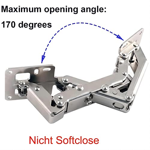 Qrity 2X Pack of Big Kitchen Cabinet Door Hinges Cupboard Door 170 Degree Hinges + 16 Fixing Screws - Large Angle Door Hinges - No Slot Required - Easy to Install (Pack of 2) - size: 2 Pcs Hinges (Pack of 2)