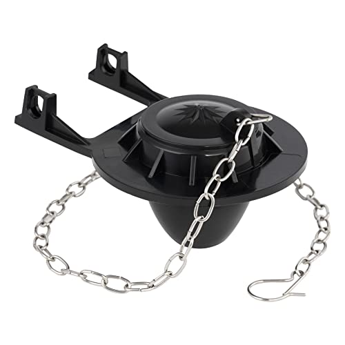 Universal 2-Inch Toilet Flapper Replacements, Adjustable Metal Chain, Black - style: 1 Pack