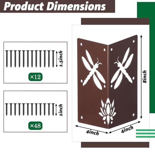 Duraaamo 4 Pack Raised Garden Bed Corner Bracket for Wood Planter Box