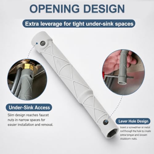Sink Wrench Faucet Wrench Tool - Compatible with Moen 118305, Multifunctional Kitchen Faucet Installation & Removal Tool for Sink Drain Repair