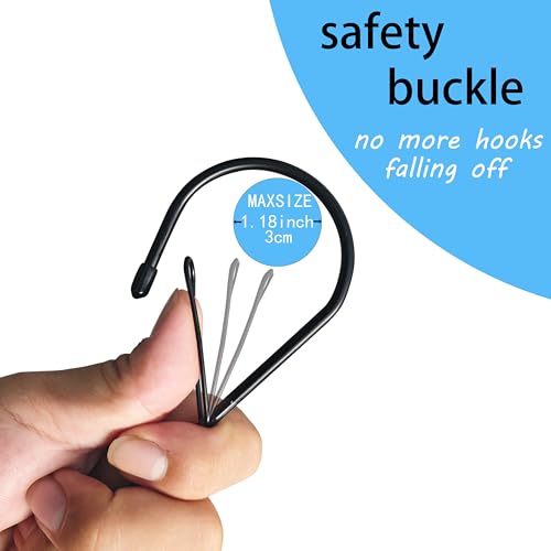 6Pcs S Hooks Hanging 12 inch Heavy Duty Large S Hooks with Safety Buckle, Long S Hook for Hanging Plant, Utility Hooks, Long Heavy Duty Hanging Hooks for Kitchen, Bathroom, Garden, Indoor, Outdoor
