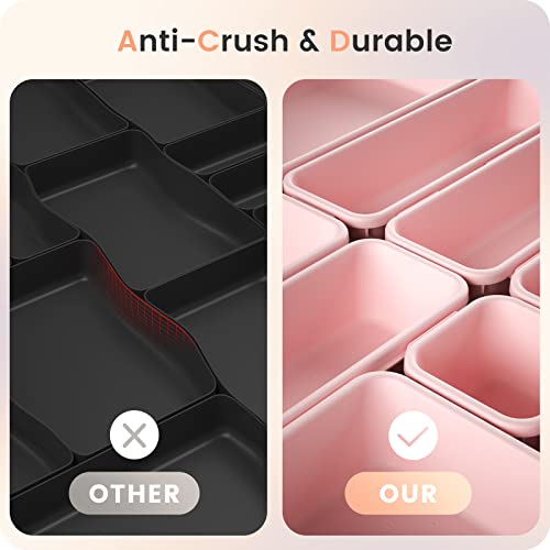 A-LuGei【𝟰𝟲𝗣𝗖𝗦【5 Size】 Tool Box Organizer Tray Divider Set, 【Pink】 Desk Drawer Organizer, Garage Organization and Storage Toolbox Accessories Rolling Tool Chest Cart Cabinet WorkBench Small Part - color: Pink