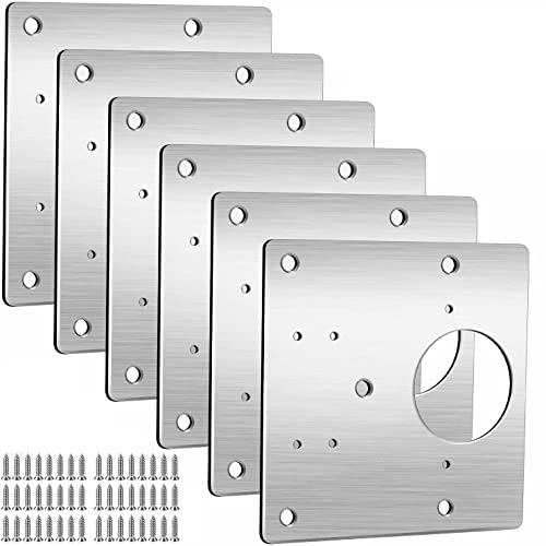 Cabinet Hinges Repair Plate,Stainless Steel Hinge Repair Brackets Kit,Kitchen Cupboard Door Hinge Repair Plate Kit Includes Fixing Screws,Protect Wooden Kitchen Cabinet Door,Furniture(6 PCS)… - size: 6 Pieces