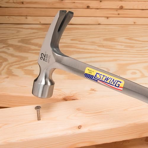 ESTWING Framing Hammer, 22oz Long Handle Straight Rip, Smooth Face, E3-22S - size: 22 oz, style: Smooth Face