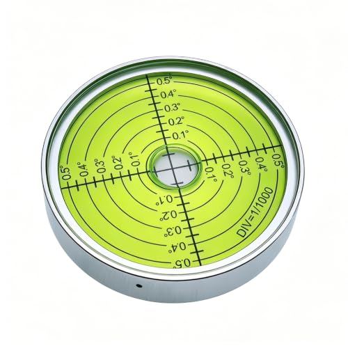 Aluminum alloy high-precision universal horizontal level instrument bubble level tool circle 2.4 inches 60mm (3 points silver green (magnetic)) - color: 3 Points Silver Green (Magnetic)