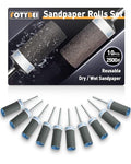 10Pcs 2500 Grit Sanding Drums Sandpaper Sticks Set with Dremel Rotary Tool for 1/8" Shank, Rotary Tool Accessories Suitable for Metal Rust Removal/Jade Polishing/Stone Grinding - size: 2500 Grit