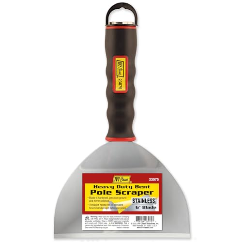 IVY Classic 23075 6" Heavy-Duty Bent Pole Scraper with Stainless Steel Blade, 1-Pack - style: 7" BENT POLE SCRAPER