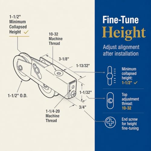 Prime-Line D 1754 1-1/2 In. Steel Ball Bearing Sliding Door Roller - size: 1-1/2"