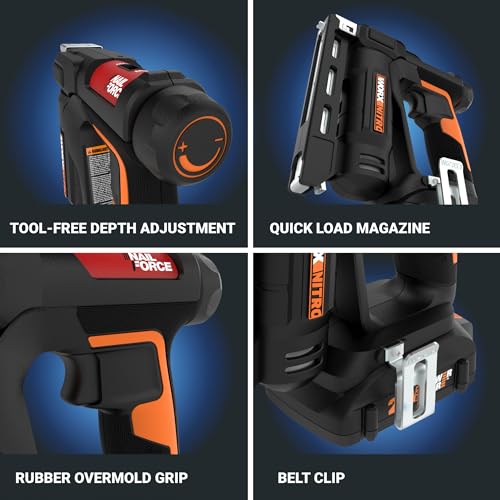 WORX Cordless Crown Stapler, 20V 3/8-Inch 2-in-1 Nail Gun, WX843L - style: 3/8“ Crown Stapler Kit (Battery & Charger included)