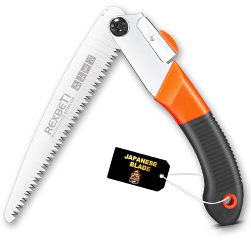 REXBETI 8-Inch Folding Hand Saw, Pruning Saw for Tree Trimming, SK5 Steel - size: 8 Inch