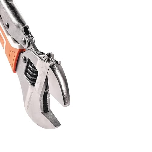 VANQUISH 10'' Locking Adjustable Wrench Extreme Grip, CR-V Steel TPR Handle, Wrench for Auto Repair, General Assembly, Maintenance, Plumbing, 3160