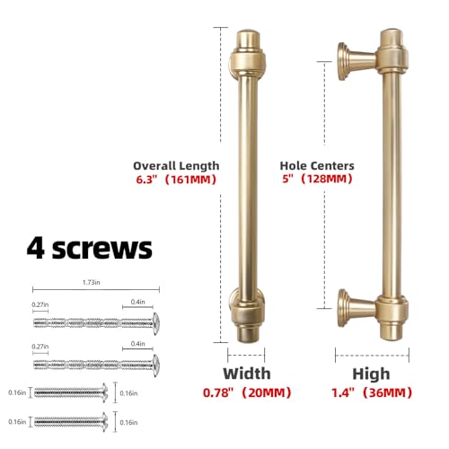 10 Pack Champagne Bronze Cabinet Pulls 5 Inch(128mm) Kitchen Cabinet Handles Cabinet Hardware for Drawer Pulls - color: Champagne Bronze, size: 5" Hole Center(128mm)