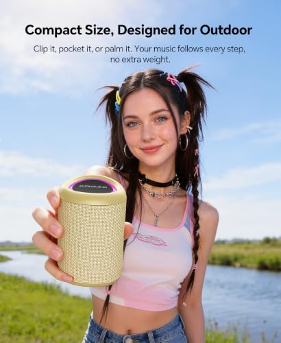 Portable Bluetooth Speaker Beach Essentials: IPX5 Waterproof for Outdoor - color: Yellow