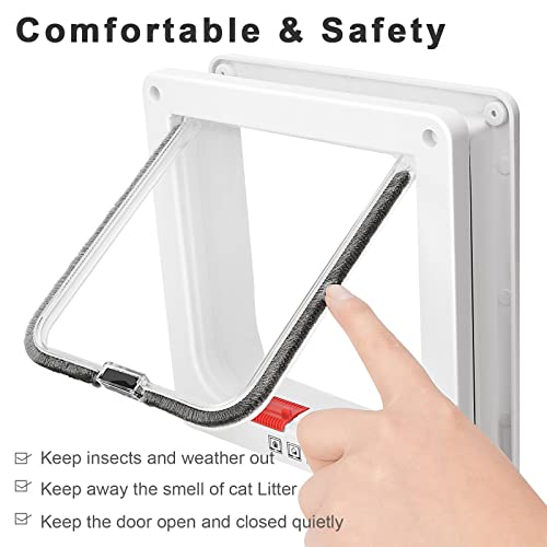 Lessmon Cat Door Flap for Interior Exterior Doors, Outer 7.76x7.5x0.78in, M - size: 7.76x7.5x0.78 inches