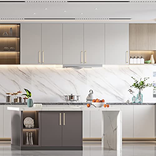 Asidrama 10 Pack 7.5 inch Brushed Brass Kitchen Cabinet Handles | Heavy-Duty Solid Zinc, 2 Screw Sizes, 7.5" Hole Center(192mm), Cupboards, Drawers, Dressers, Furniture, Hardware - color: Brushed Brass, size: 7.5" Hole Center(192mm)