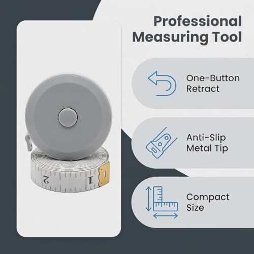 Measuring Tape for Body Measurements, Soft Tape Measure Double Scale, Has 150 Centimetre Scale on Reverse and Front 60 Inch - color: White Blue