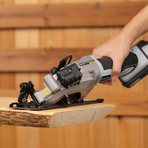 Mini Circular Saw Cordless 20V Compact Saw with Laser Guide - style: Cordless 2A