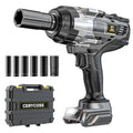 Cerycose Cordless Impact Wrench 1/2 inch Compatible with DeWalt 20V Battery: 1700FT-LBS High Torque Impact Wrench with 6 Sockets & Case - Brushless Electric Impact Gun LED Work Light, Bare Tool - size: 1/2inch, style: Fit for DeWalt（include 6 Sockets）