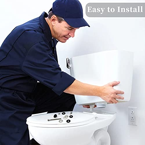 Universal Toilet Tank to Bowl Bolts Kit, Heavy Duty Toilet Bolts, Waterproof Stainless and Rubber Washers Gaskets with Extra Long Nut Screw for Fastening (Silver) (2, Short) - size: Short