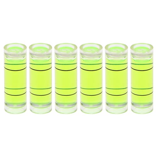 HARFINGTON 6pcs Small Cylindrical Bubble Level Vials 10x30mm PMMA Mini Horizontal Bubble Spirit Level Measuring Layout Tools for RV TV Picture Frame Hanging Tool Leveler - size: 10x30mm
