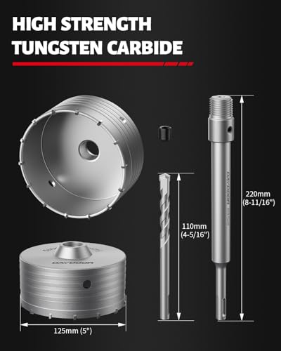 DAYDOOR 5'' (125mm) Concrete Hole Saw with SDS Plus Shank - size: 5''