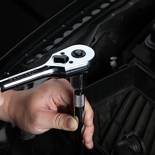 WORKPRO 1/2-Inch Drive Ratchet, Quick-Release Reversible Wrench - size: 1/2"