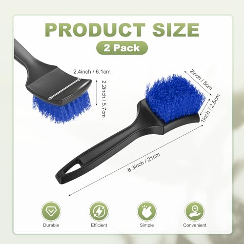 M METERXITY 2-Pack Bird Bath Cleaning Brush, 8.3 Inch Plastic Bird Bath Cleaner with Ergonomic Handle for Feeder/Fountain/Outdoor Cleaning, Utility Hard Stiff Bristle Scrub [Blue] - color: Blue
