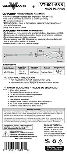 VAMPLIERS 5.5" Mini Precision Needle Nose Pliers Made in Japan ESD Safe - style: 5.5" Needle Nose Pliers