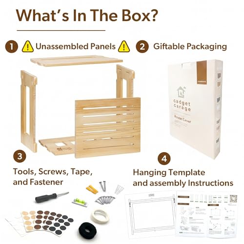 WiFi Router Storage Cabinet Router Box Hider WiFi Box Hider Shelf Cover - color: Pine