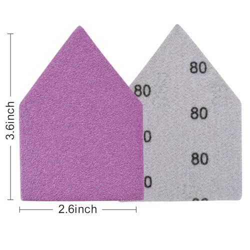 80 Grit Sandpaper, Triangle Sanding Sheets, Fits Milwaukee M12 Fuel Sander - style: 80 Grit