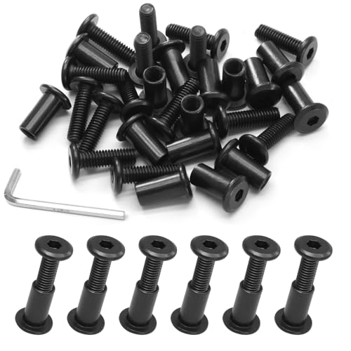 Biaungdo M6x20mm Black Hex Drive Socket Cap Bolt, 15 Sets - color: Black, size: M6x20mm