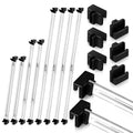 24 Pcs Metal Adjustable File Cabinet Rails Set Include 16 Hanging File Rail Clips 8 Cabinet Dividers Bars Suitable for Cabinets with Drawer Thickness Less Than 1/8 Inch(Silver,10-18.5 Inch) - color: Silver, size: 10-18.5 Inch