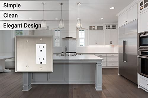 Henne Bery Soft Modern Decorative Wall Plate Switch Plate Outlet Cover (Blank/Decorator, Satin Nickel) - style: Blank/Decorator