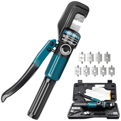 Hydraulic Crimping Tool for 1/8"-3/16" Cable Railing Kits, 10-Ton Crimper - color: Silver