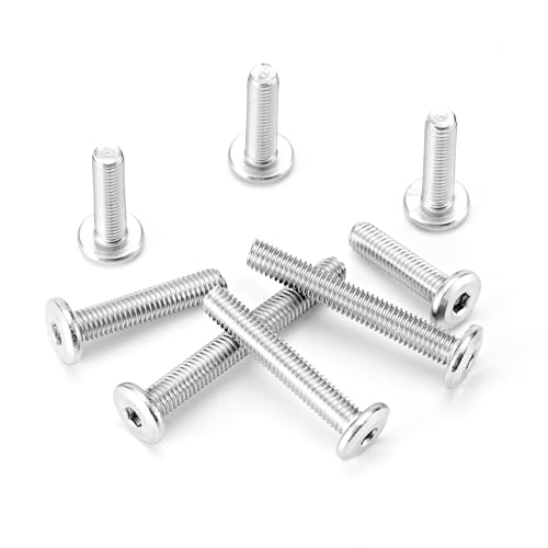 M5 x 20mm 25mm 30mm 35mm 40mm Flat Round Head Hex Socket Cap Screws Bolts, Furniture Screws, 304 Stainless Steel, Allen Hex Drive, Metric Fully Threaded, Bright Finish, Assortment Kit 50PCS - size: M5 x 20/25/30/35/40mm (50PCS)