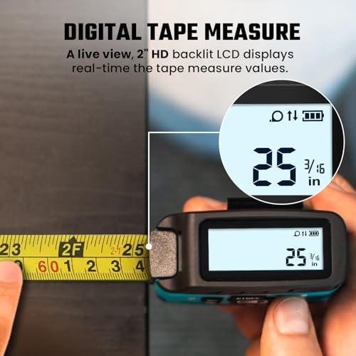 MiLESEEY DT20 Laser Tape Measure with APP, 3-in-1 Digital Measuring Tape Rechargeable, 130FT Laser Distance Meter, 16FT Digital Tape Measure Waterproof, Area/Volume/Measuring/Pythagorean Mode - color: Blue-App