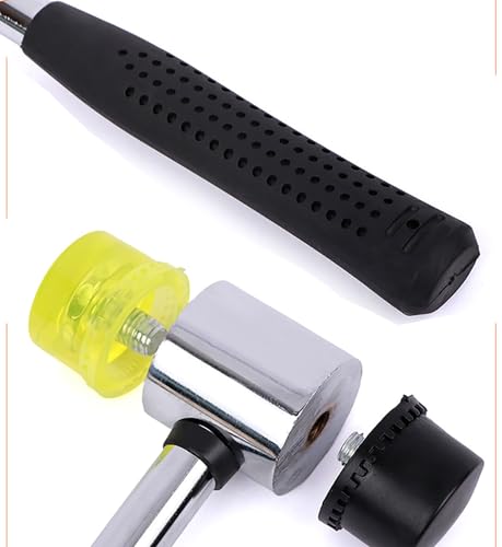 2 Pcs Black Rubber Hammer, 25mm Double Face and Widely Used for Installing Furniture, Floor, Tiles, Watches and Handmade (25mm)