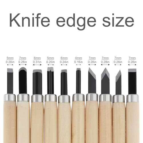 10pcs Wood Carving Chisel Set, Manganese Steel Woodworking Tools, Chisels Kit Great for Carving, Woodworking, DIY Sculpture and Art Projects
