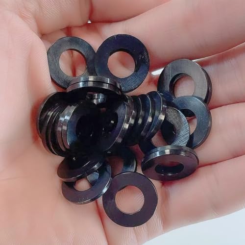 M8 Black Nylon Washers, 8mm ID, 16mm OD, 1.5mm Thickness, Plastic Round Washer, 150 Pieces Flat Washers Hardware Set - size: M8