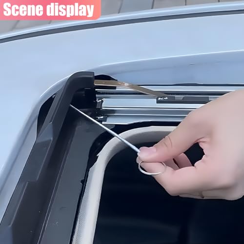 Car Sunroof Drain Cleaning Tool, 78'' Long & Slim Tube Cleaning Scrub Brush, Flexible Automotive Windshield Wiper Drain Hole Dredging Tools for Car, Refrigerator, Sewer (2PCS/2M)