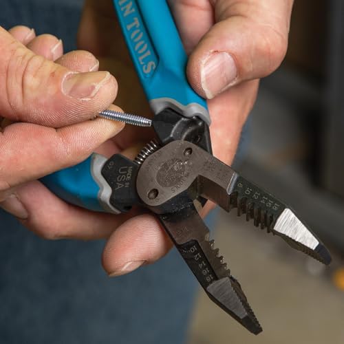 Klein Tools K12035 Klein-Kurve Wire Cutters, Made in USA, Heavy Duty Wire Stripping Tool - size: Wire Stripper