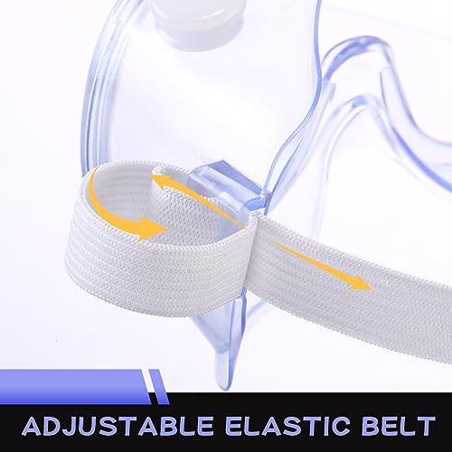 Yunsailing Protective Safety Goggles Lab Over Glasses Clear Anti Fog Eye Protection Goggles for Men Women - color: Clear White