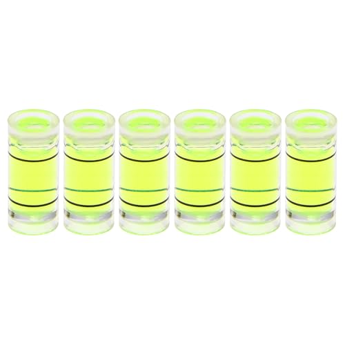 HARFINGTON 6pcs Small Cylindrical Bubble Level Vials 7x16mm PMMA Mini Horizontal Bubble Spirit Level Measuring Layout Tools for RV TV Picture Frame Hanging Tool Leveler - size: 7x16mm