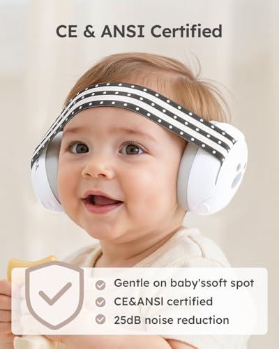 Yoofoss Baby Ear Muffs Noise Protection for Infants Up to 36 Months - Noise Cancelling Headphones for Ear Protection - color: Black