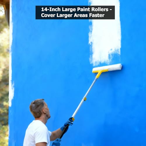 6 PCS Paint Roller Covers 14 Inch 1/2" Nap Microfiber - size: 6 PCS, 14-Inch