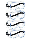 MELASA Safety Goggles ANSI Z87.1 Anti-Fog Protective Lab Goggles Chemistry - color: Clear - 4 Pcs