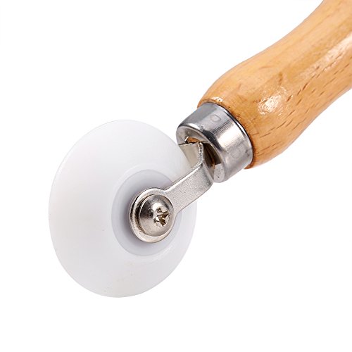 18.5cm Wood Handle Seamed Home Wallpaper Roller,POM Material Internal Seam Roller Corner Wallpaper Roller,Wallpaper Seam Roller for Home Wall Paper Decorating Hand Tool